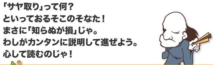 「サヤ取り」って何？ と申しておるそこのそなた！ まさに「知らぬが損」じゃ。 わしがカンタンに説明して進ぜよう。 心して読むのじゃ！